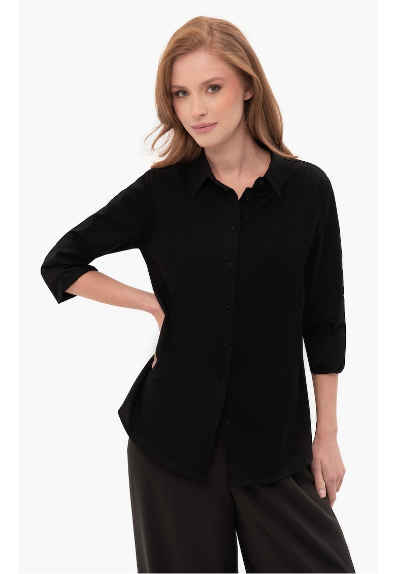 Camasa pentru femei K-Swan - negru - din bumbac - Regular Fit