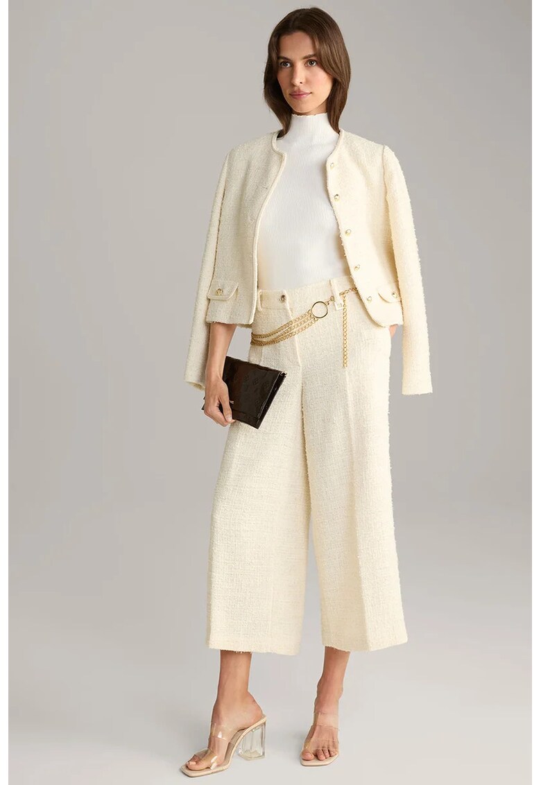 -Pantaloni drepti - largi cu buzunare laterale - Crem