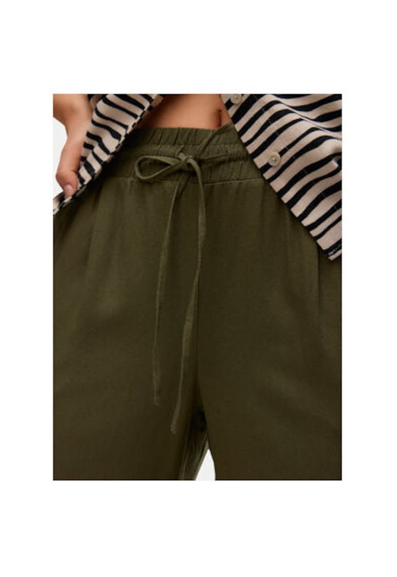 Pantaloni dama 10279691 - Viscoza/In - Verde - Verde