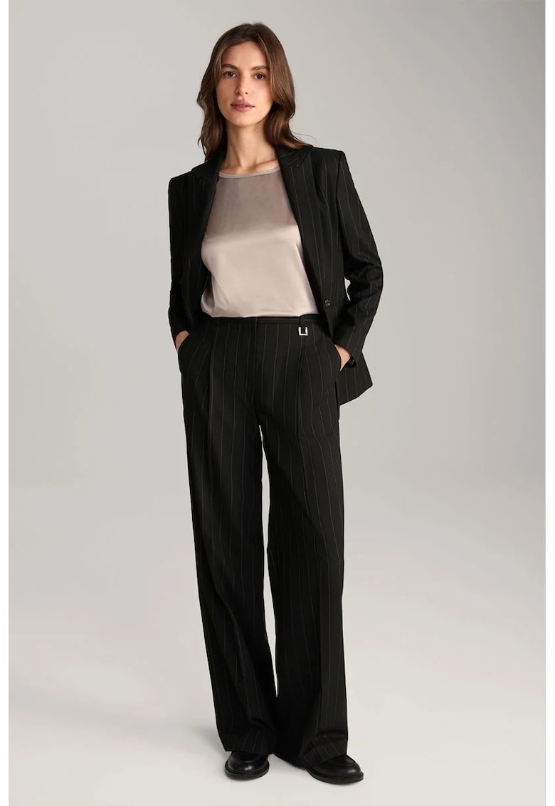 -Pantaloni largi cu talie înaltă și imprimeu în dungi