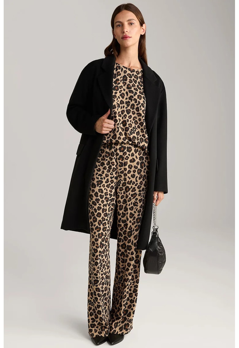 -Pantaloni animal-print - cu talie înalta