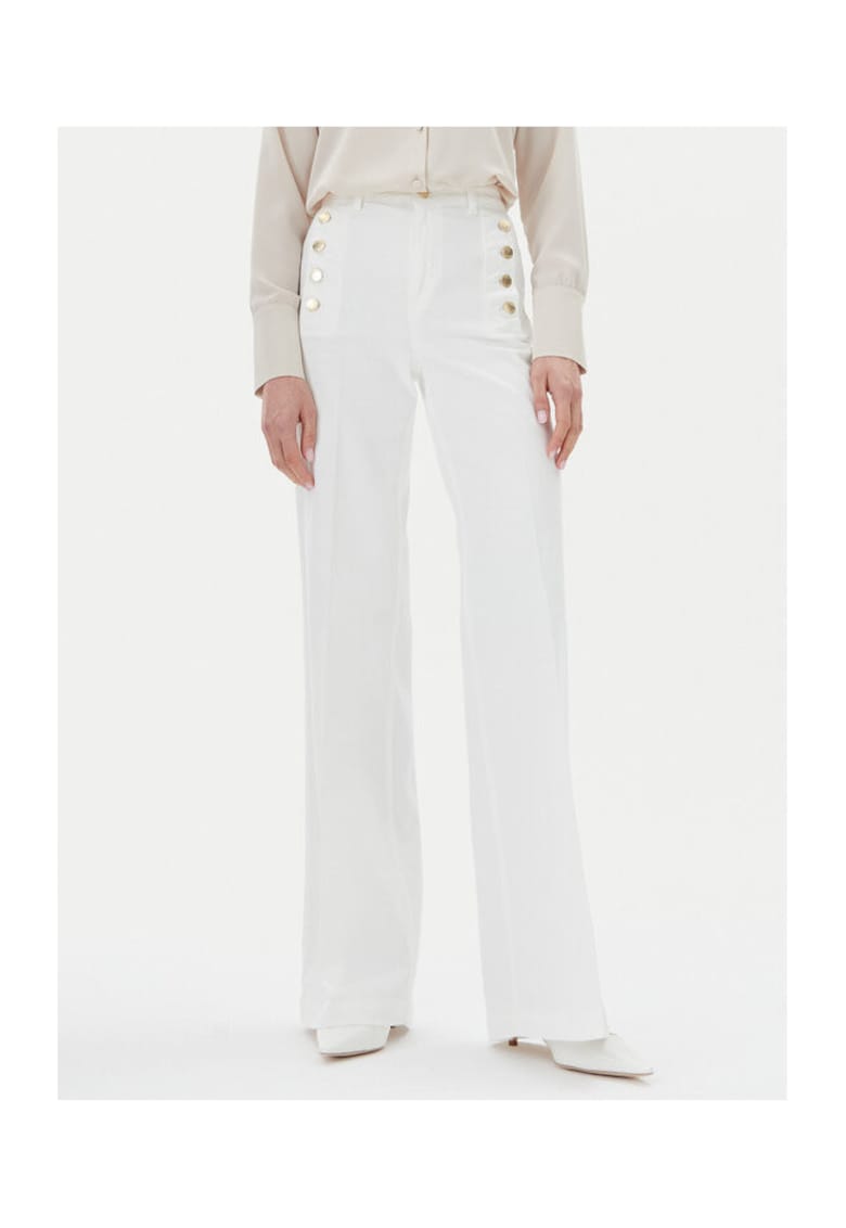 Pantaloni dama DD5144 - Bumbac/Elastan - Alb - Alb