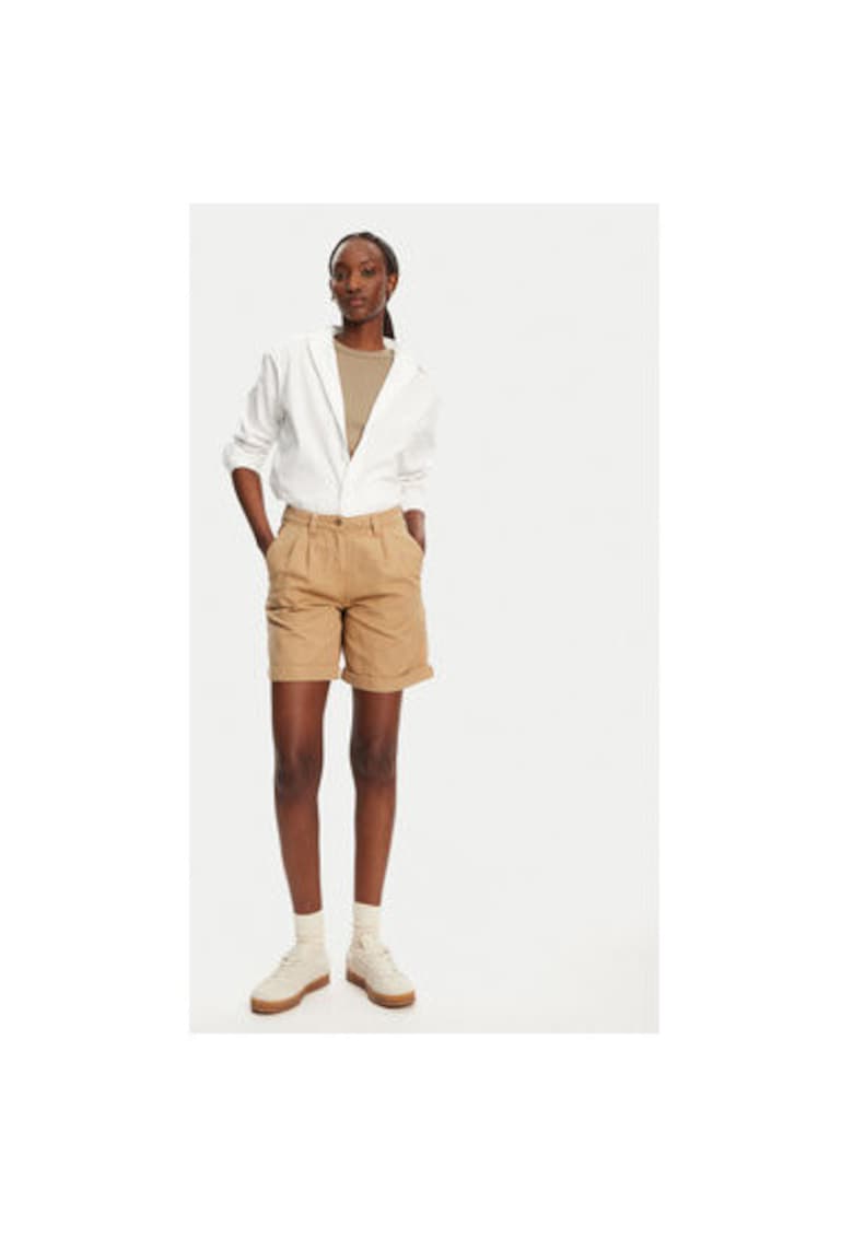 Pantaloni scurti dama  62124LW - Bumbac/In - Bej