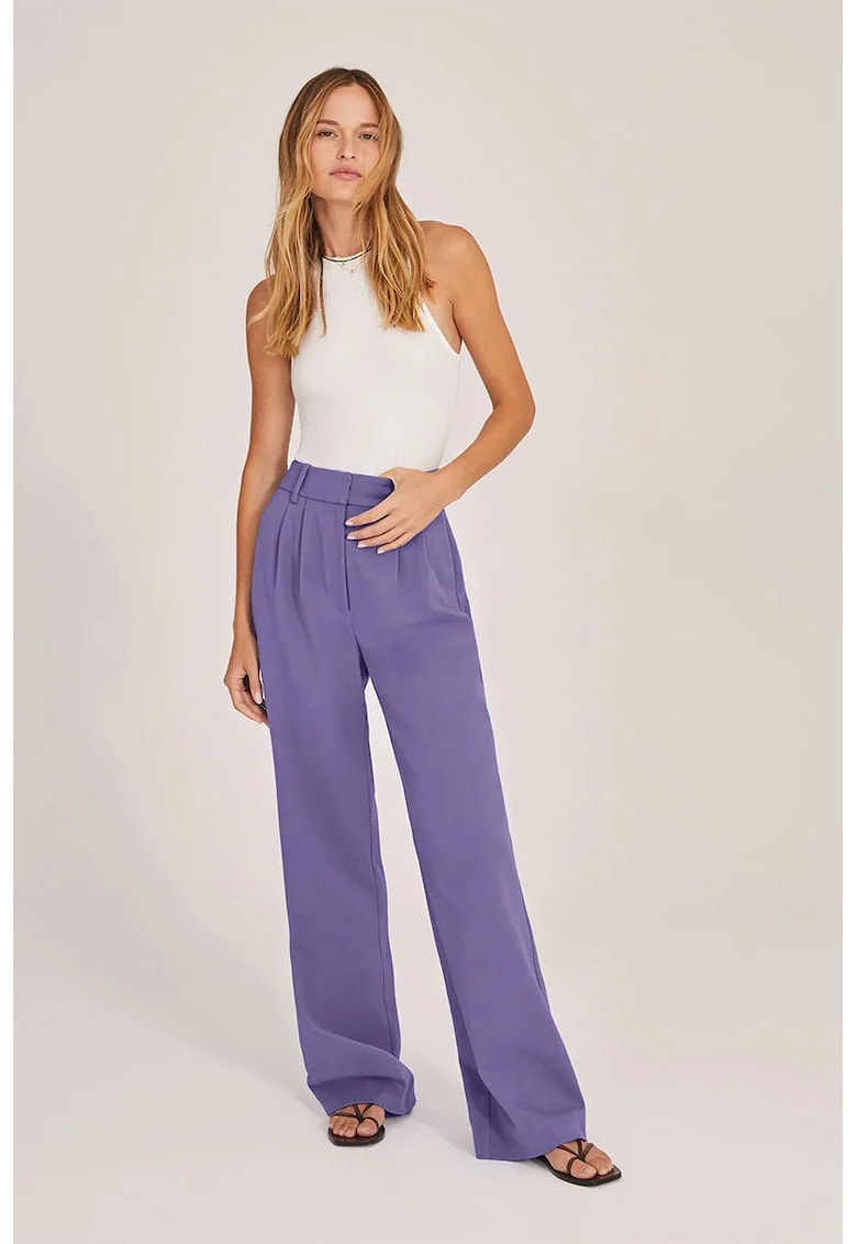 -Pantaloni cu pense - cu talie înaltă