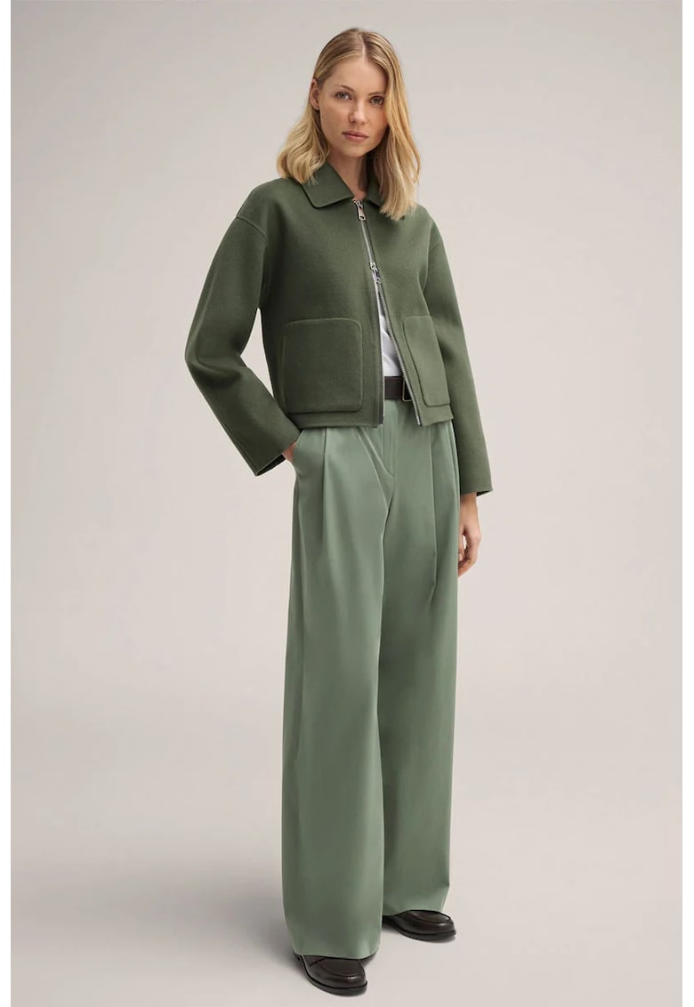 -Pantaloni largi cu talie înaltă WD2 - Verde