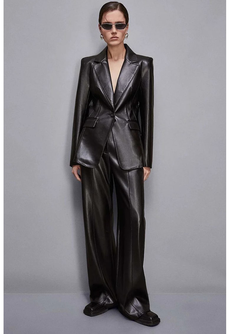 Pantaloni cu croiala ampla - din piele ecologica