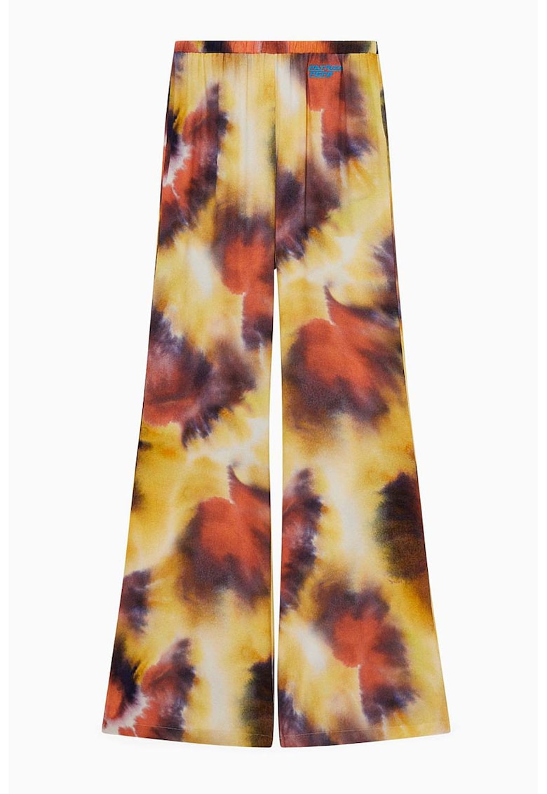 Pantaloni largi cu imprimeu tie-dye