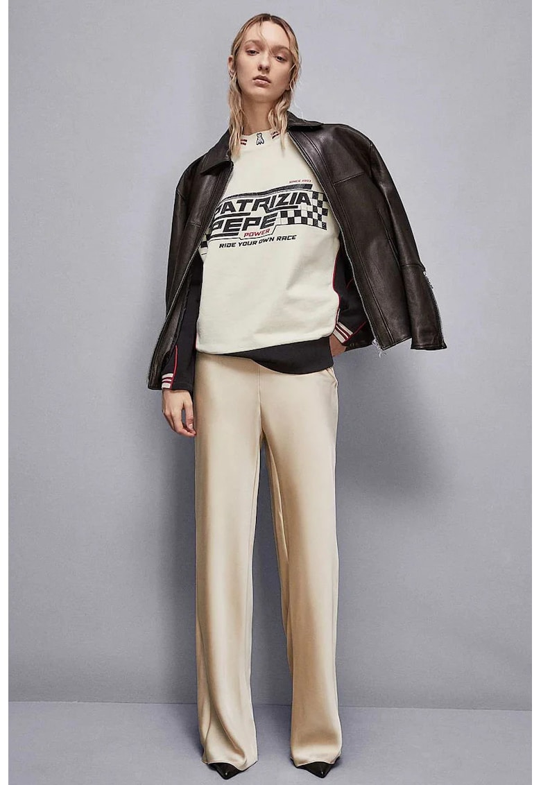 -Pantaloni largi cu șnur în talie PP