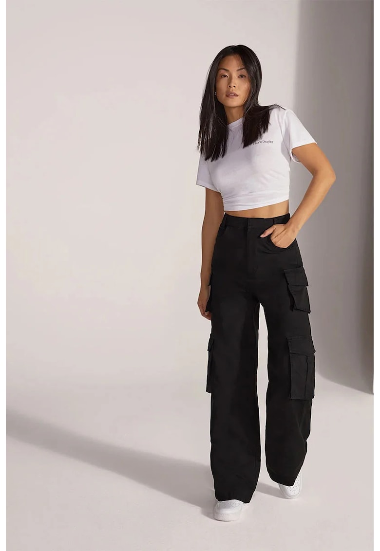 -Pantaloni cargo cu talie înaltă FD -Pantaloni cargo cu talie înaltă FD