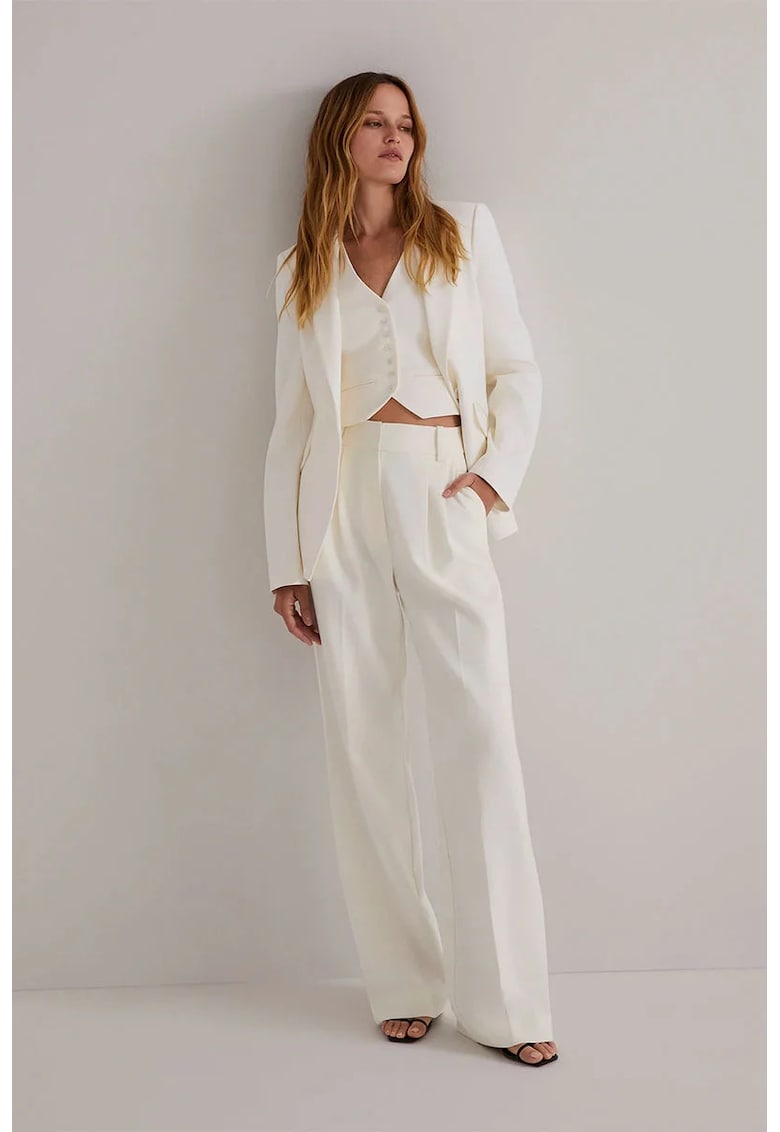 -Pantaloni drepți cu pense -Pantaloni drepți cu pense