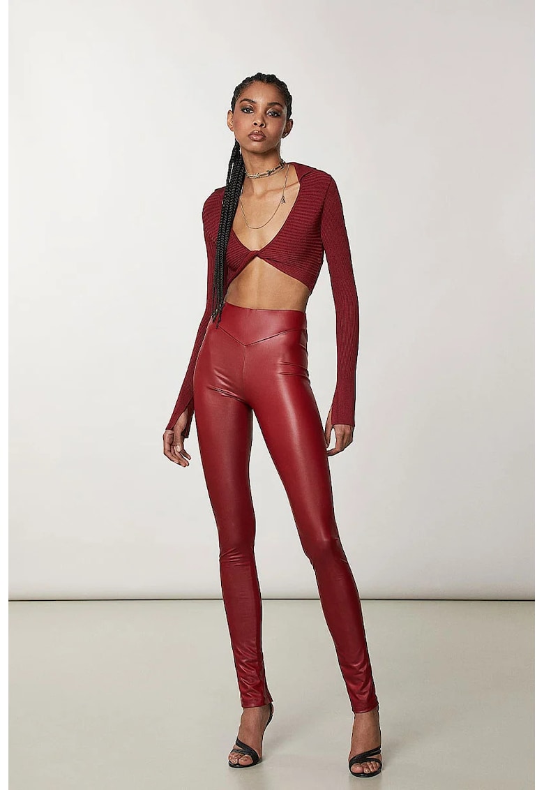 Colanti skinny din jerseu cu talie inalta Colanti skinny din jerseu cu talie inalta