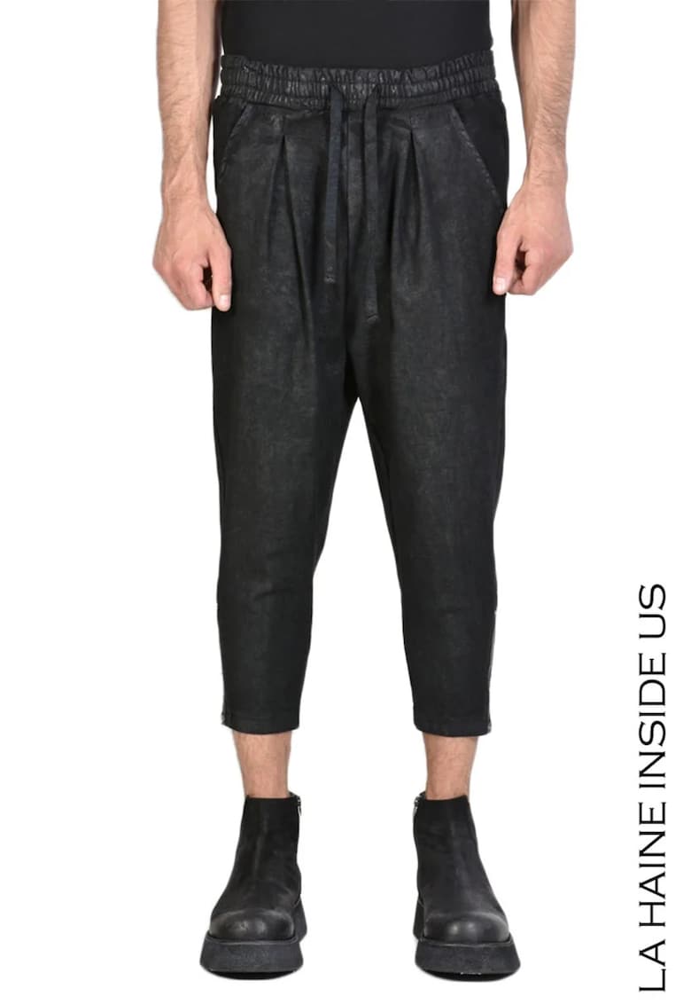 -pantaloni midi bărbați - mulați - cu fermoar lateral - Negru