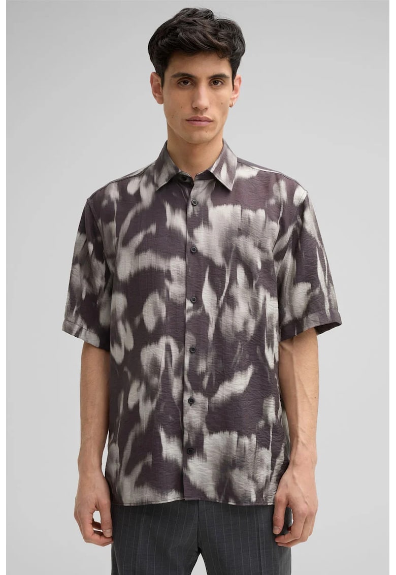 Camasa cu maneca scurta si imprimeu - Negru -