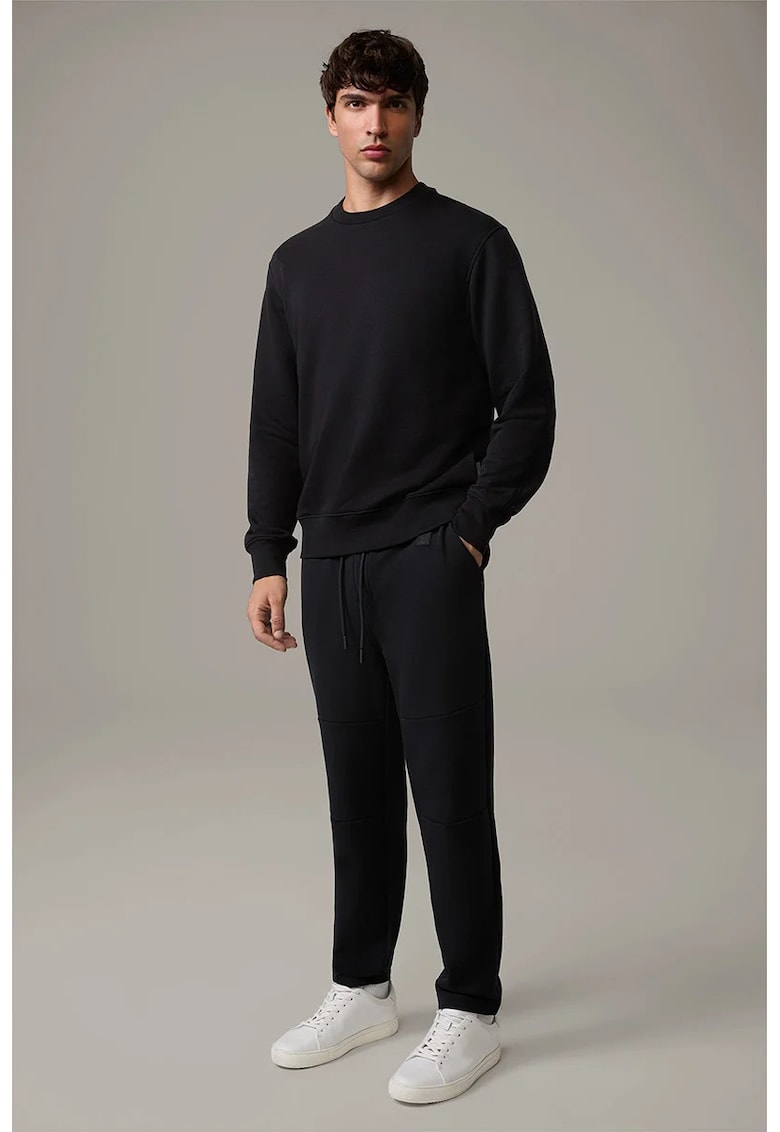 -Pantaloni regular fit cu snur in talie - Negru