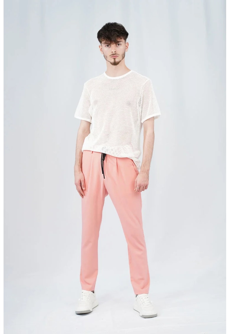 -Pantaloni chino cu elastic în talie - șnur și buzunare laterale