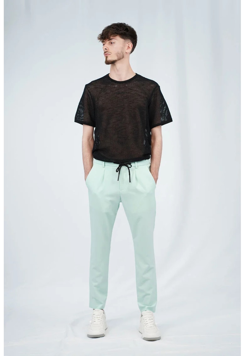 -Pantaloni chino cu elastic în talie - șnur și buzunare laterale