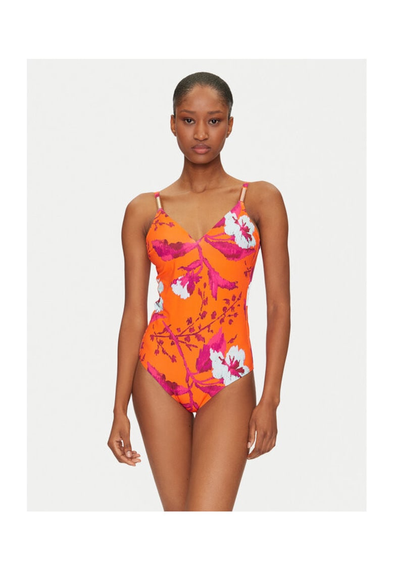 Costum de baie dama C16VUF A01 - Poliamida/Elastan - Portocaliu - Portocaliu