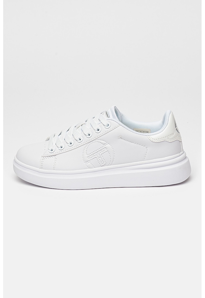Pantofi sport de piele ecologica cu logo - Alb optic