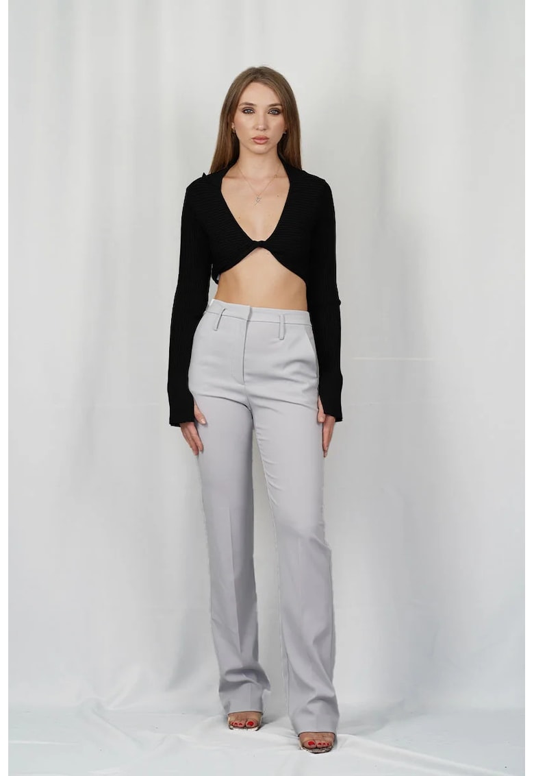 -Pantaloni lungi drepți cu buzunare laterale