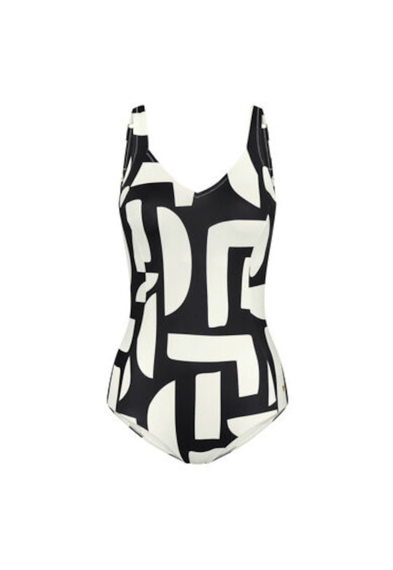 Costum de baie dama 10214542 - Poliamida/Elastan - Negru/Ecru - Negru/Ecru