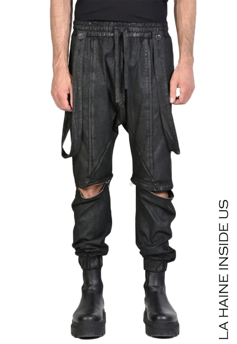 -Pantaloni drepți cu buzunare laterale LH - Negru