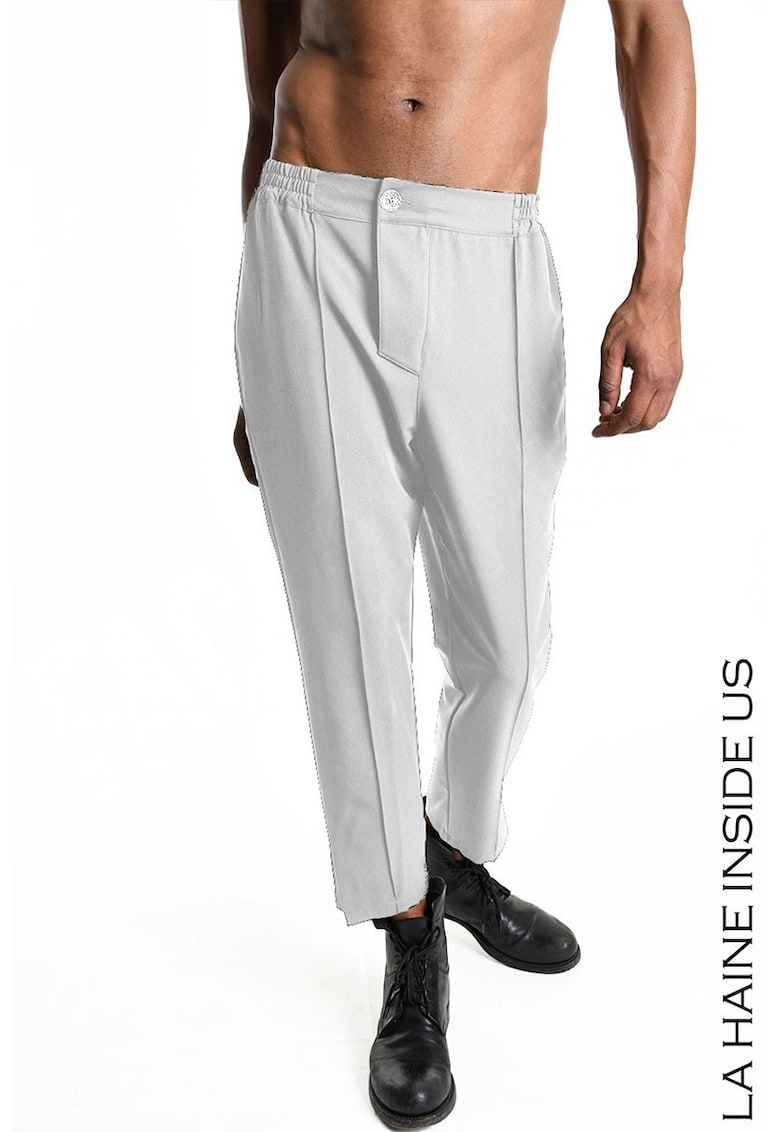 Pantaloni regular fit cu elastic in talie LH2 Pantaloni regular fit cu elastic in talie LH2