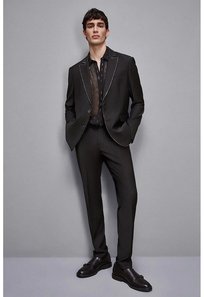 -Pantaloni clasici cu inserții laterale