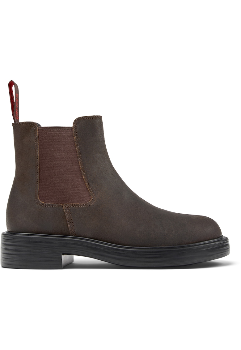 Ghete Chelsea de piele nabuc - Maro