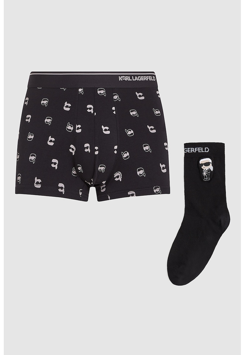 Set de sosete lungi si boxeri cu logo