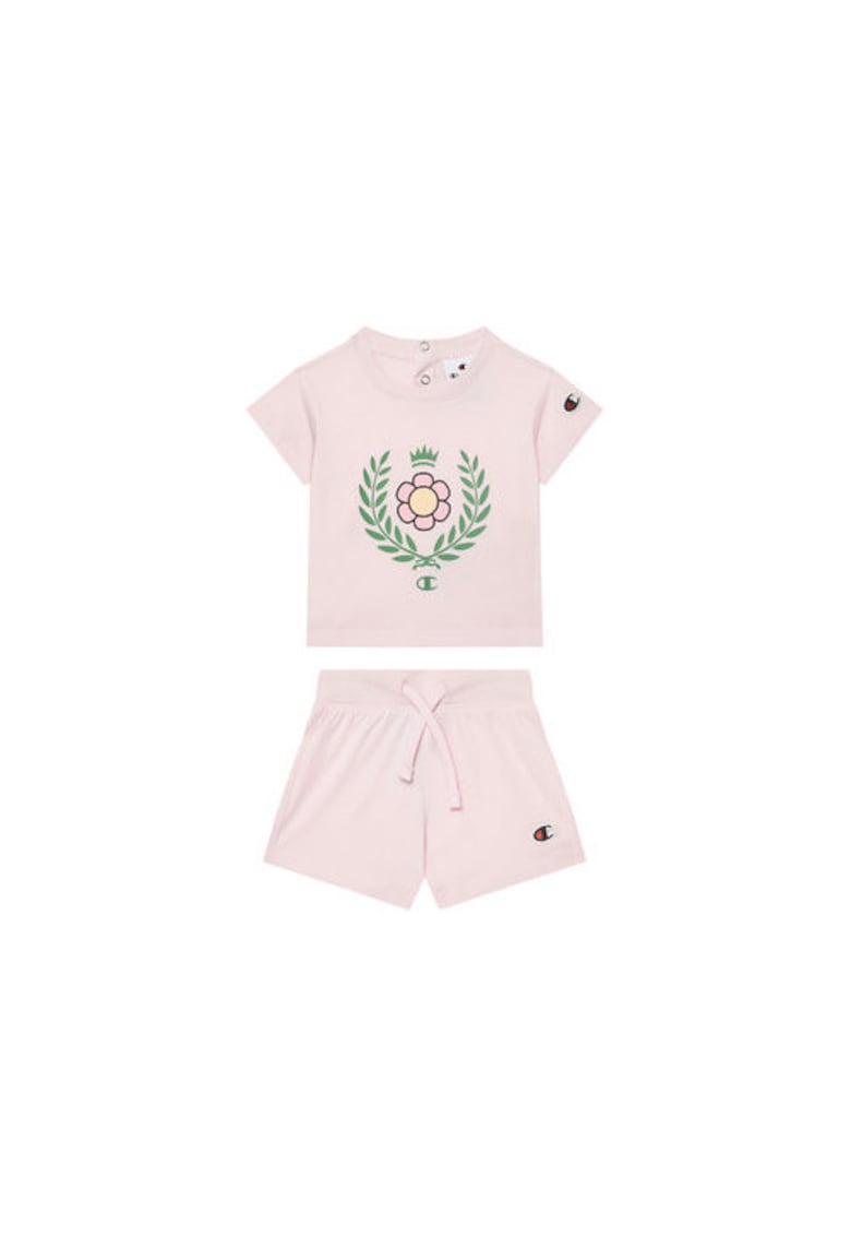 Set tricou si pantaloni scurti fete 405117 - Bumbac - Roz