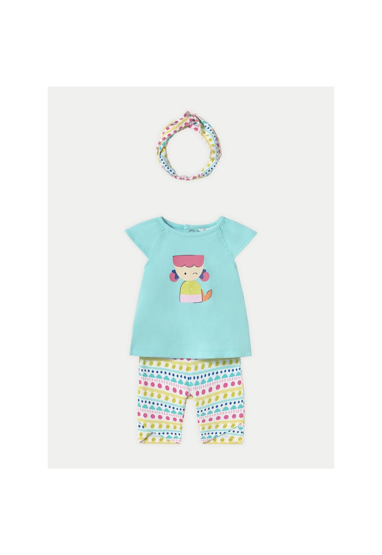 Set tricou si colanti fete 1763 - Bumbac/Elastan - Multicolor