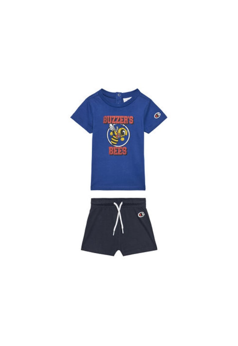 Set tricou si pantaloni scurti baieti 307013 - Bumbac - Bleumarin/Albastru