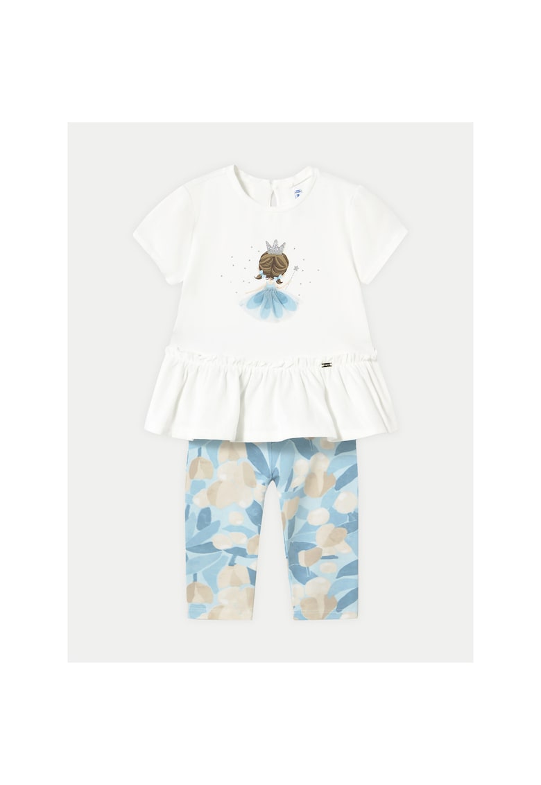 Set tricou si colanti fete 1735 - Bumbac/Elastan - 4 ani - Albastru