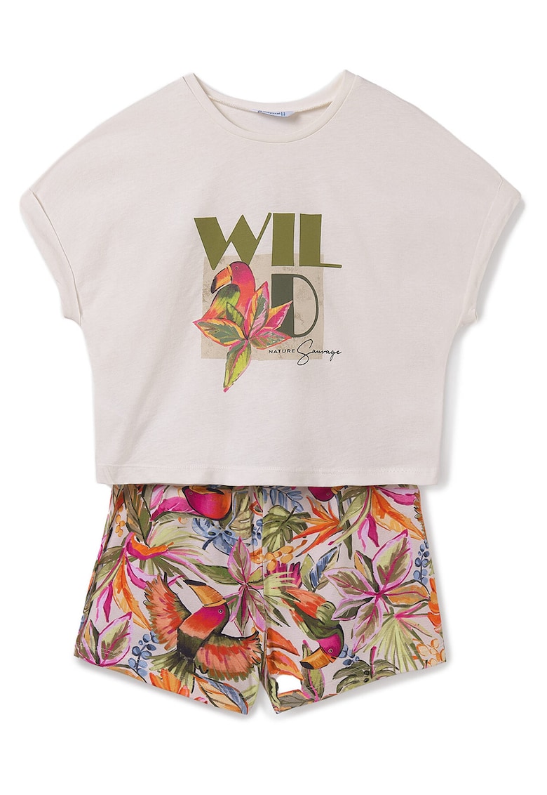 Set tricou si pantaloni scurti fete 6221 - Bumbac - Multicolor - Multicolor