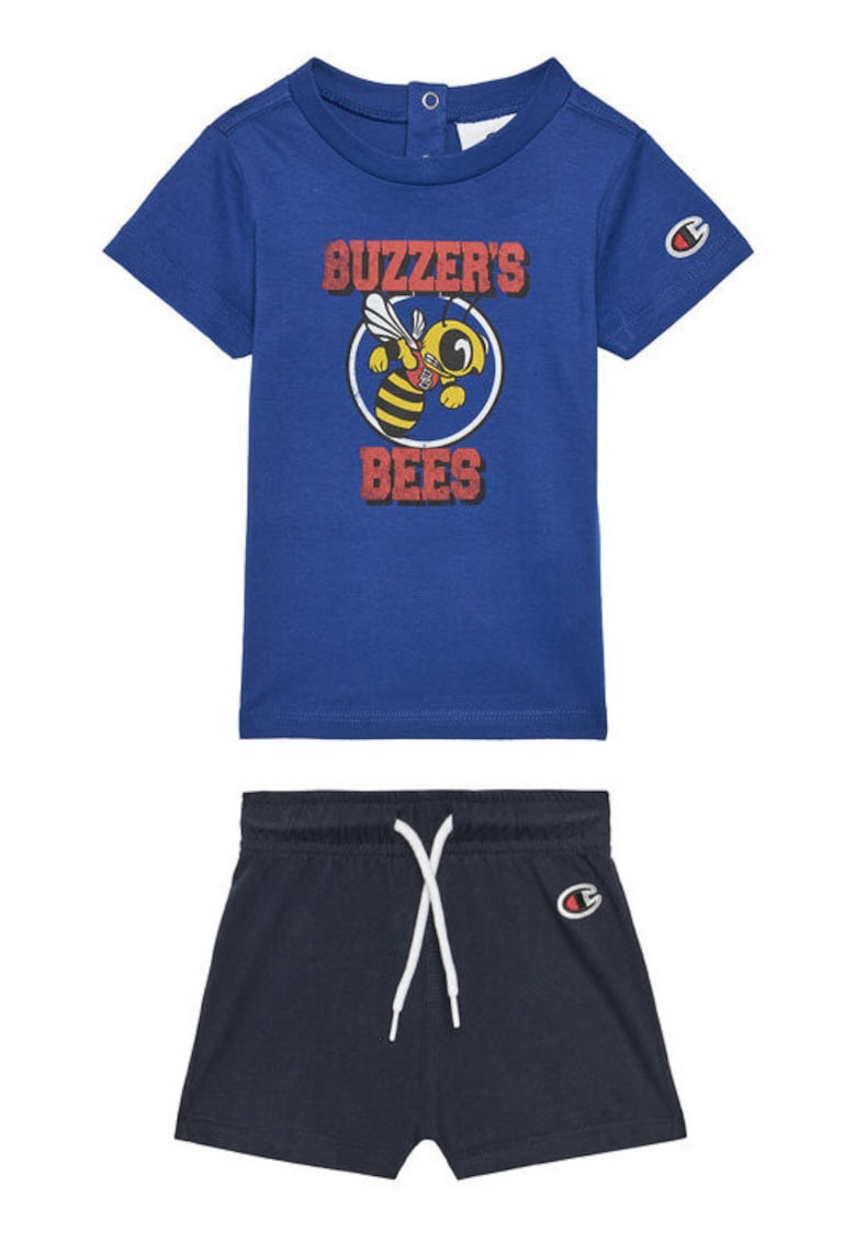 Set tricou si pantaloni scurti baieti 307013 - Bumbac - Bleumarin/Albastru - Albastru/Bleumarin