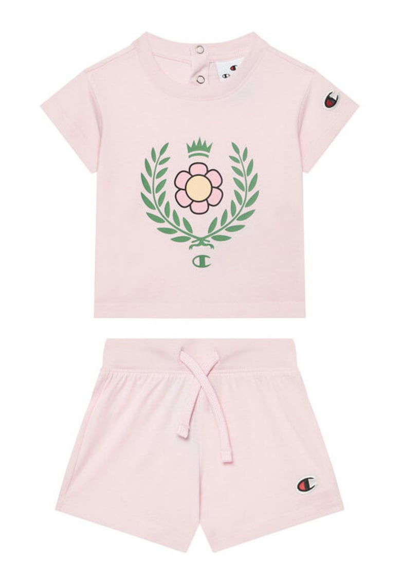 Set tricou si pantaloni scurti fete 405117 - Bumbac - Roz - Roz