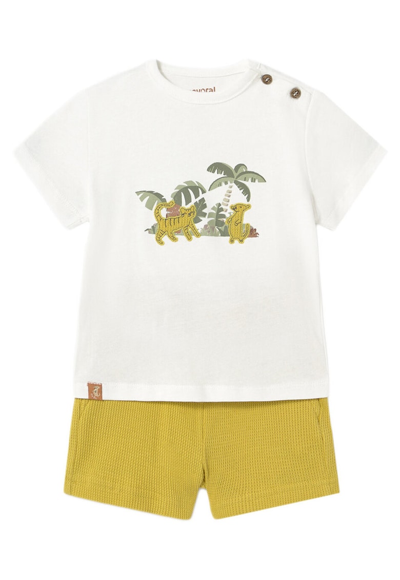 Set tricou si pantaloni scurti baieti 1653 58 - Bumbac - 4 ani - Galben