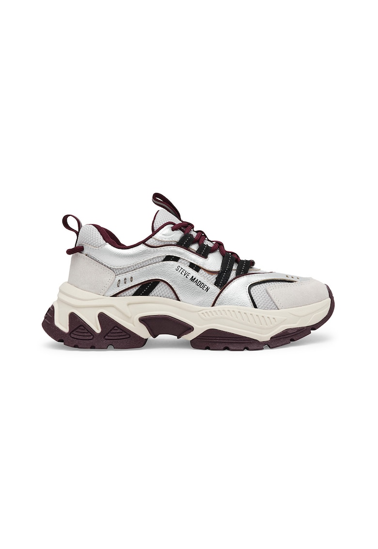 Pantofi sport demi-wedge cu garnituri de piele intoarsa