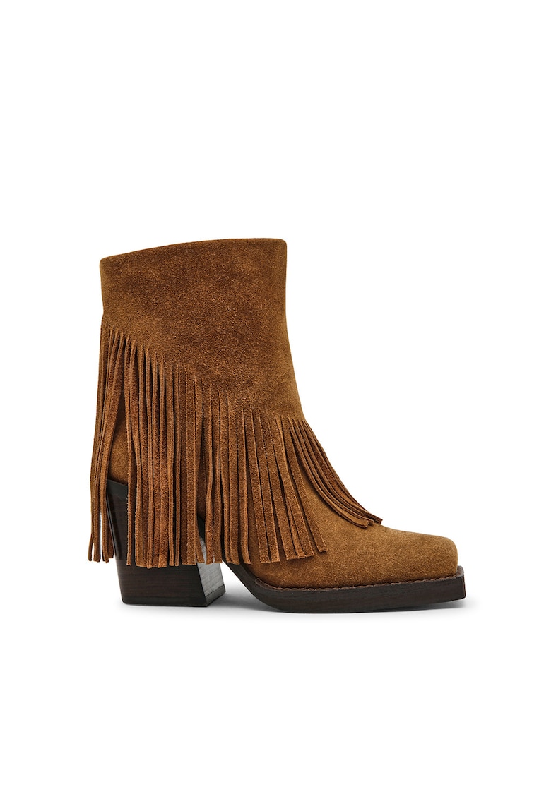 Cizme de piele intoarsa cu canafi Chestnut Cizme de piele intoarsa cu canafi Chestnut