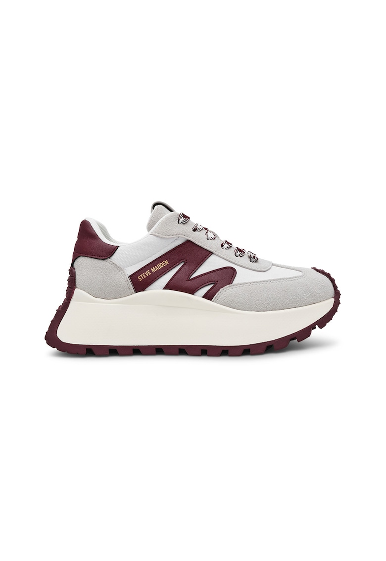 Pantofi sport de piele intoarsa si material textil