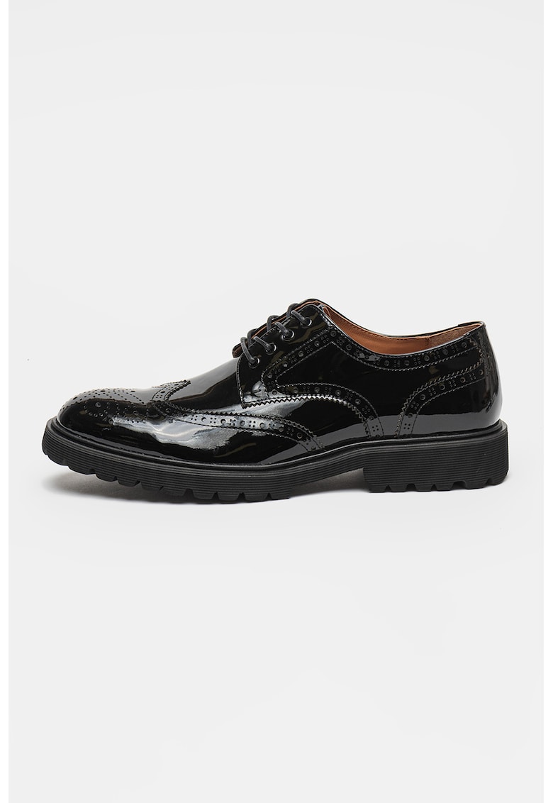 Pantofi din piele lacuita cu model brogue Mayor