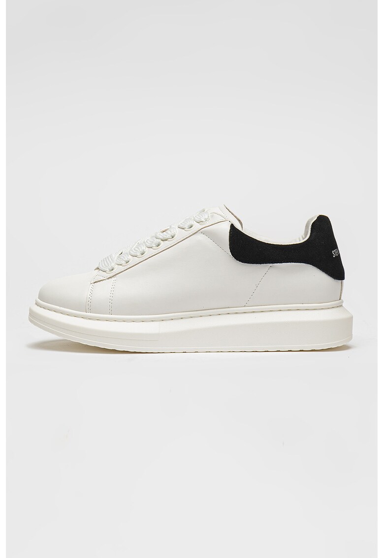 Pantofi sport din piele cu garnituri din piele intoarsa Iccey - Alb/Negru