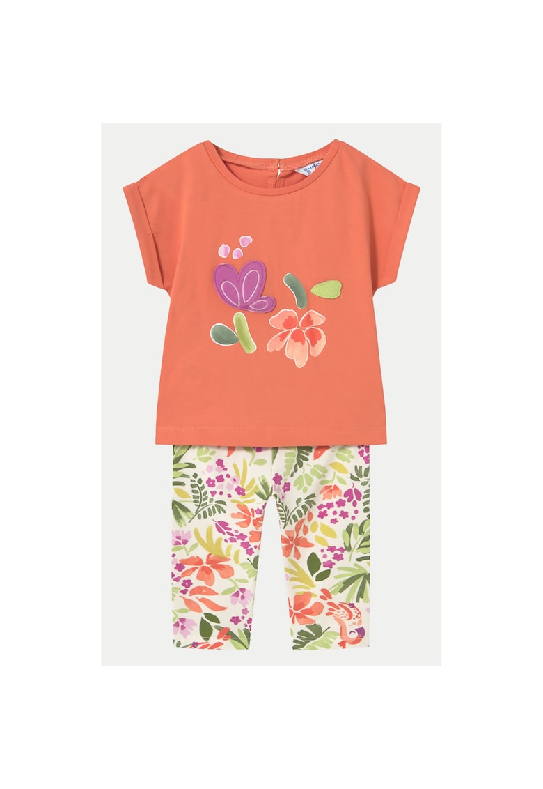 Set tricou si colanti fete 1738 - Bumbac/Elastan - 4 ani - Portocaliu