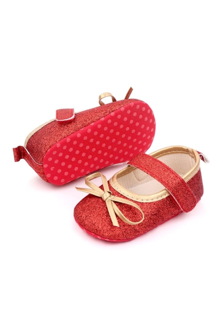 Pantofi Model AL 13479 cu sclipici - Textil - Fete - Rosu - Rosu