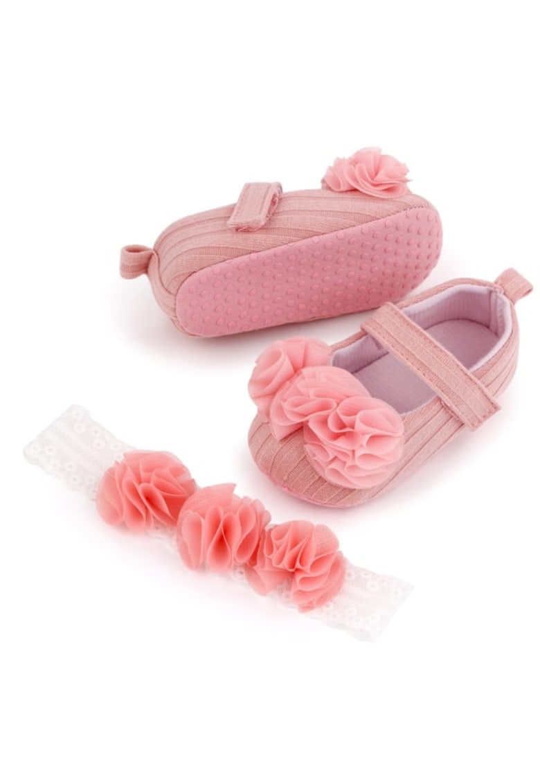 Pantofi Model AL 13660 cu bentita - Textil - Fete - 3-6 - Roz somon - 18 - Roz somon