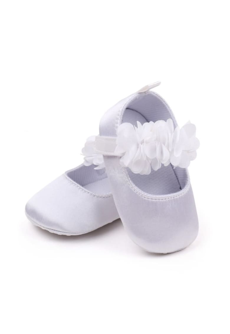 Pantofi Model AL 13752 cu floricele - Satin - Fete - Roz