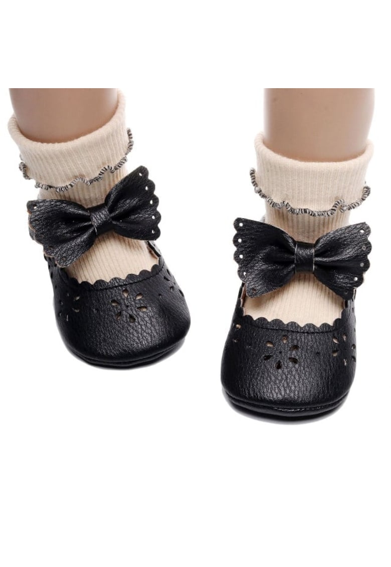 Pantofi Model AL 14766 Bella - Piele ecologica - Fete - Negru - Negru