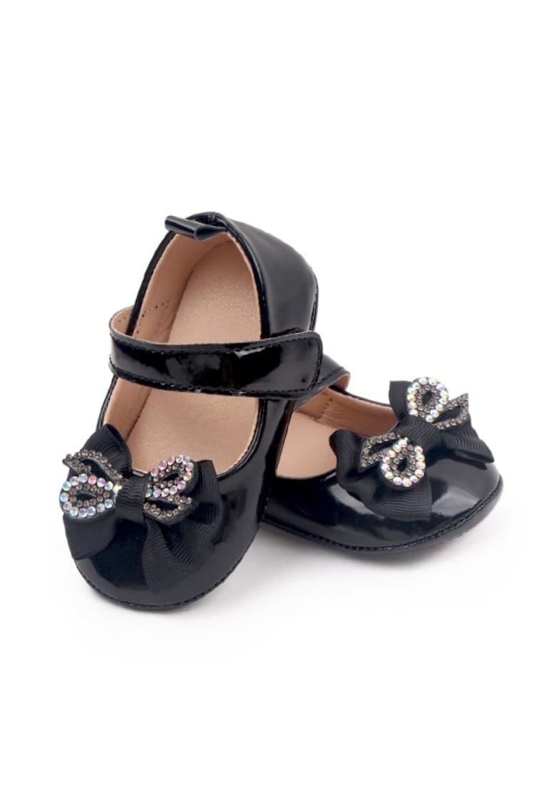Pantofi Model AL 14513 fundita cu strasuri - Piele lacuita - Fete - Negru