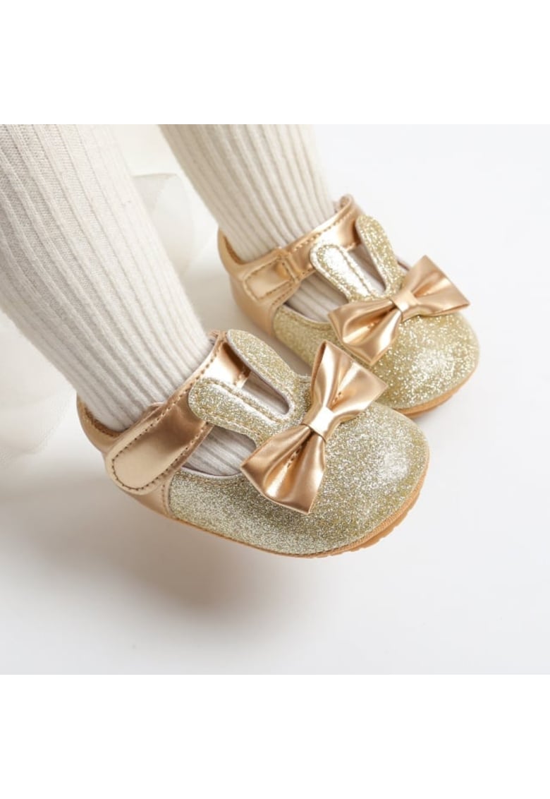Pantofi Model AL 14612 Glitter Bunny - Piele ecologica - Fete - Auriu - Auriu