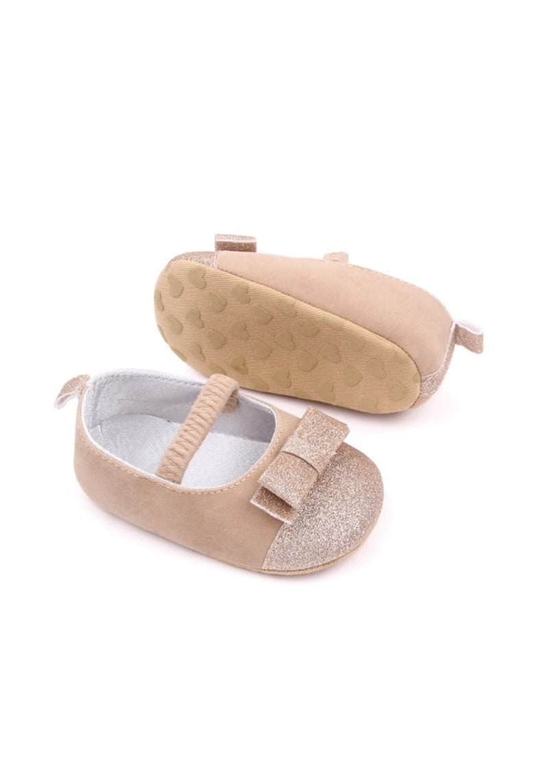 Pantofi Model AL 13936 cu fundite sclipitoare - Textil - Crem